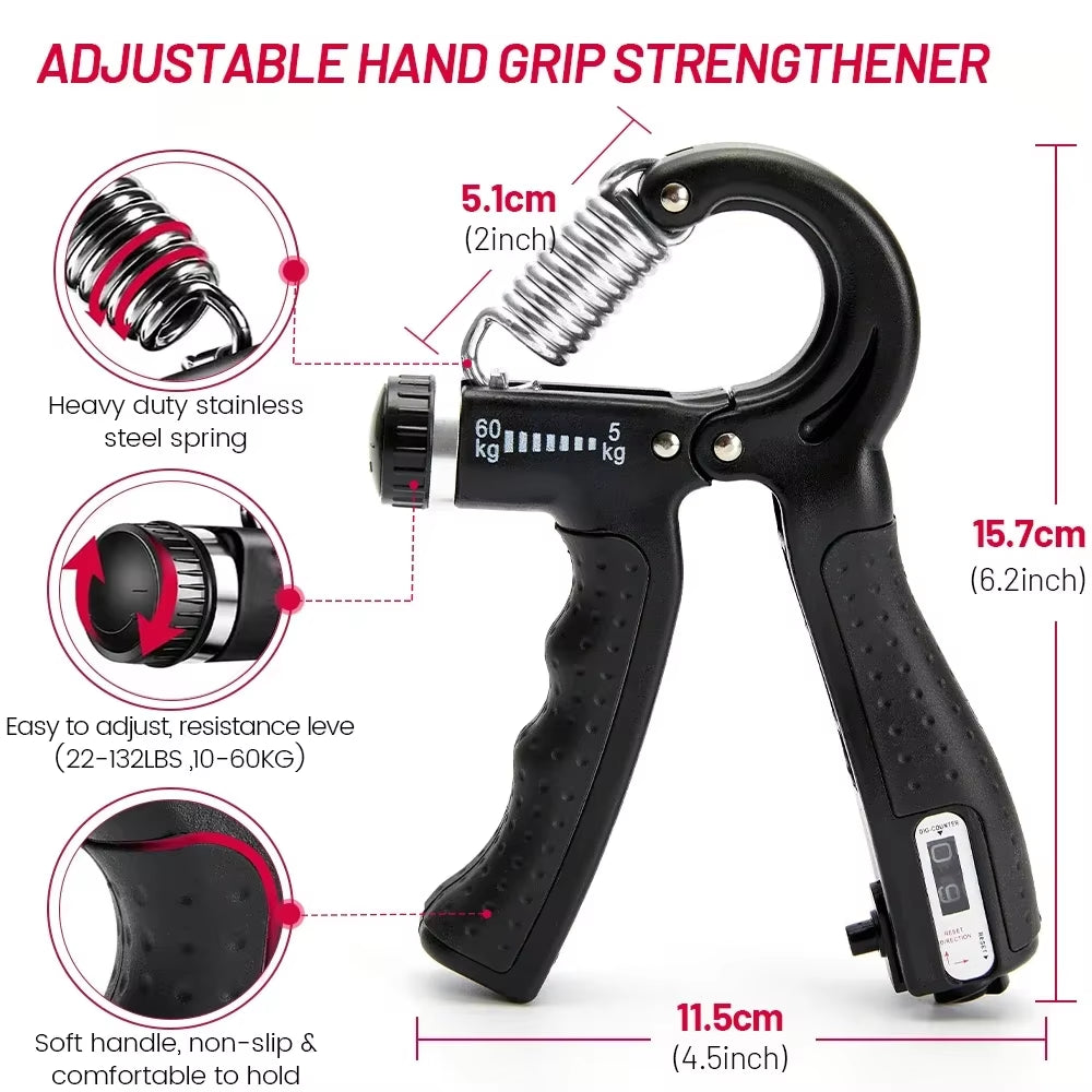 Adjustable 5-60Kg Heavy Hand Gripper - Ultimate Fitness Tool for Strengthening Grip, Wrist, & Fingers